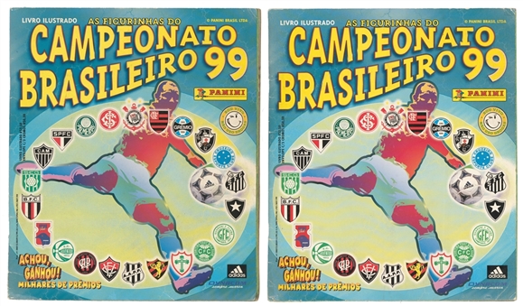 1999 Panini Soccer Campeonato Brasileiro Sticker Book Lot Of Three (3) Including Ronaldinho Stickers!